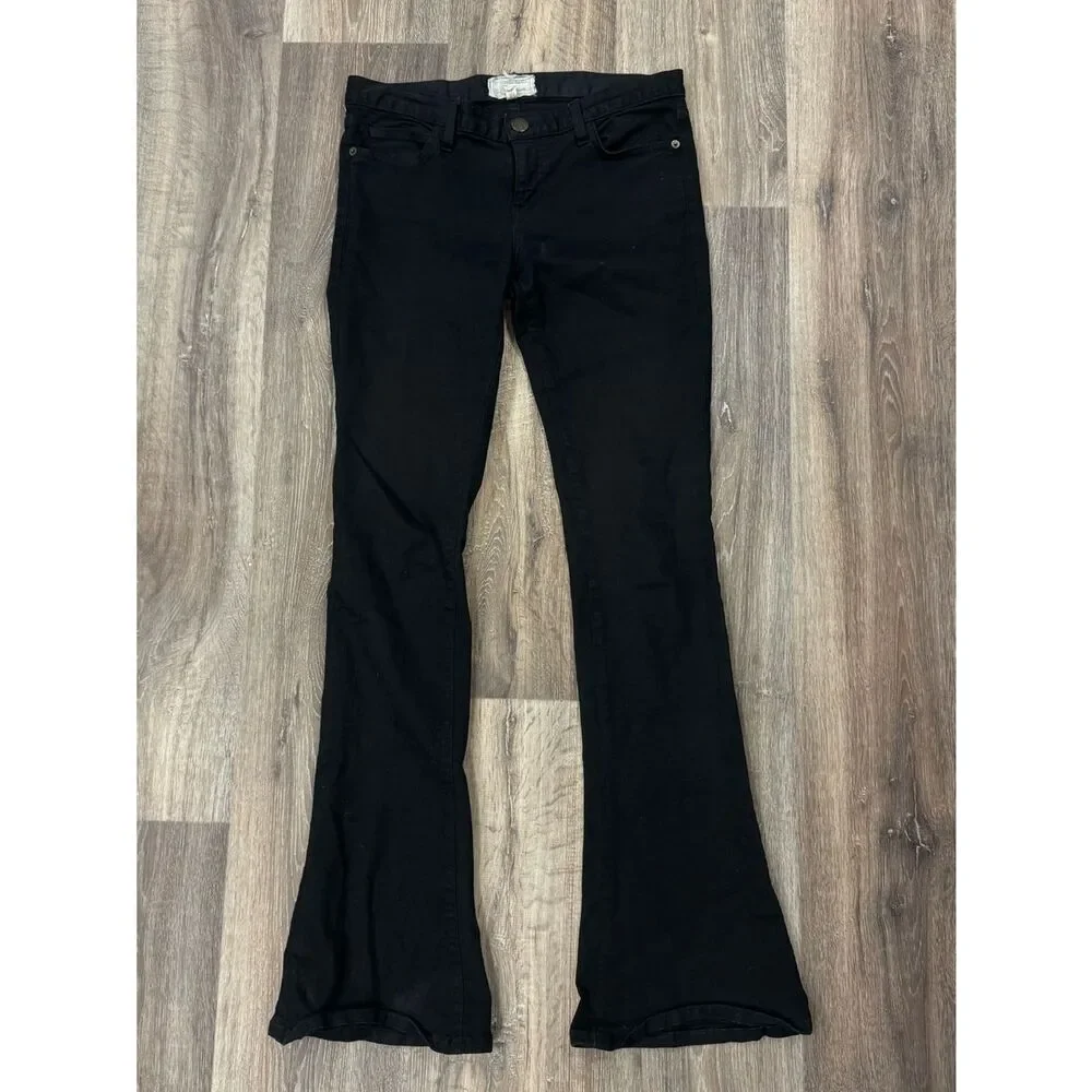 Current/Elliott The Frontman Black Tar Flare Jeans Women’s 28